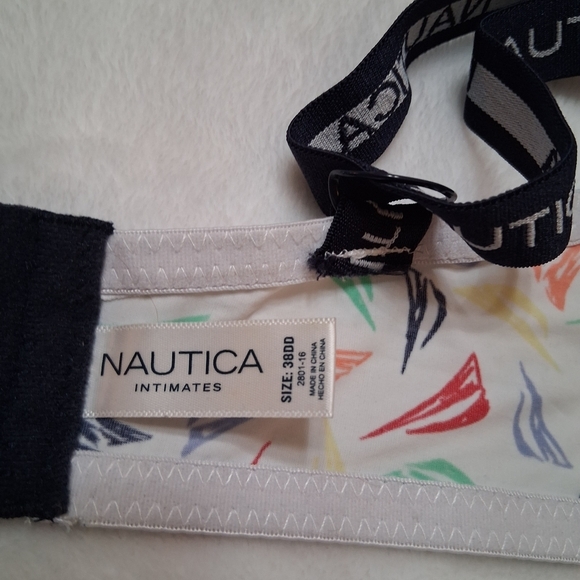 Nautica colorful sailboat padded bra 38DD logo straps - Picture 4 of 5
